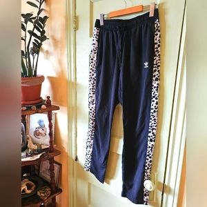 Adidas Inked lightweight paint spatter black white track pants
